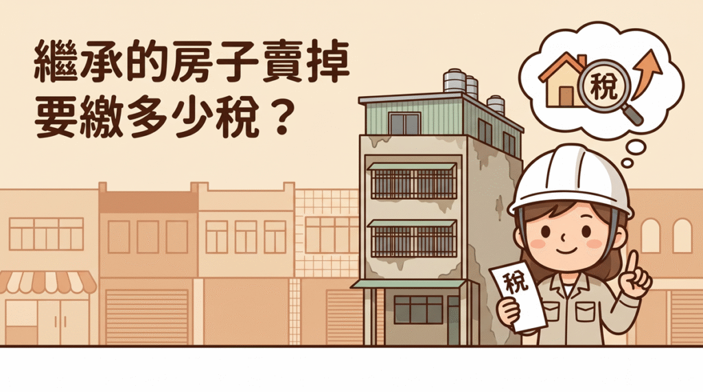 繼承的房子賣掉要被課多少稅，戴白帽的女性顧問拿稅單提醒屋主注意房地合一稅