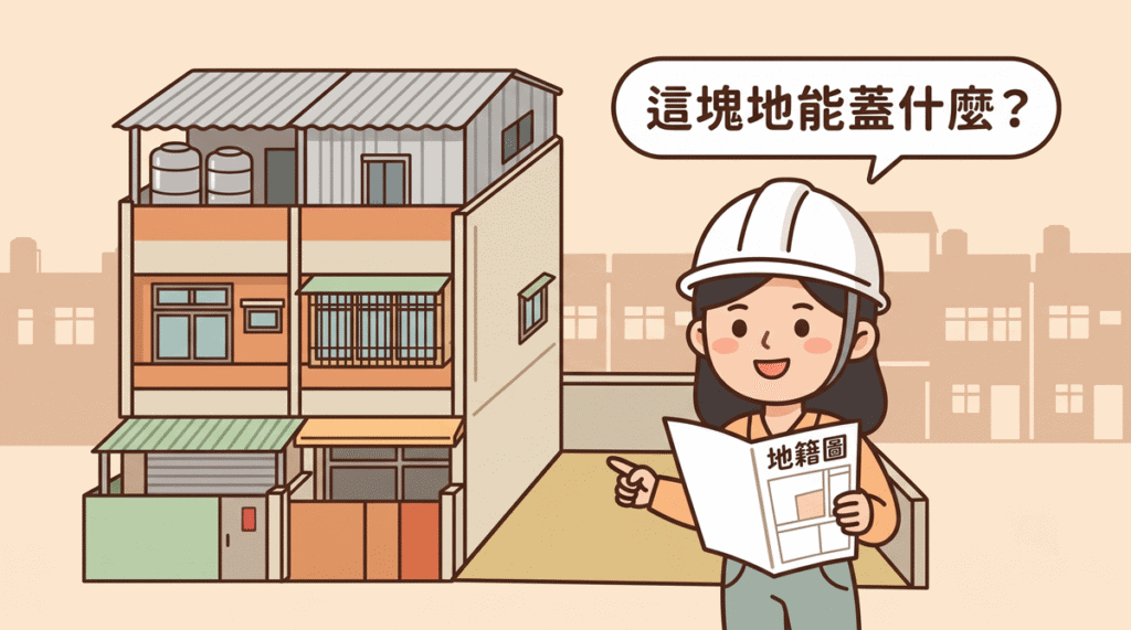 繼承土地自地自建示意插畫