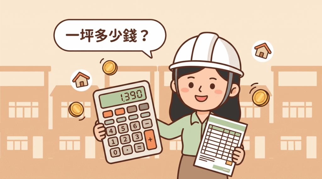 台中自地自建費用示意插畫