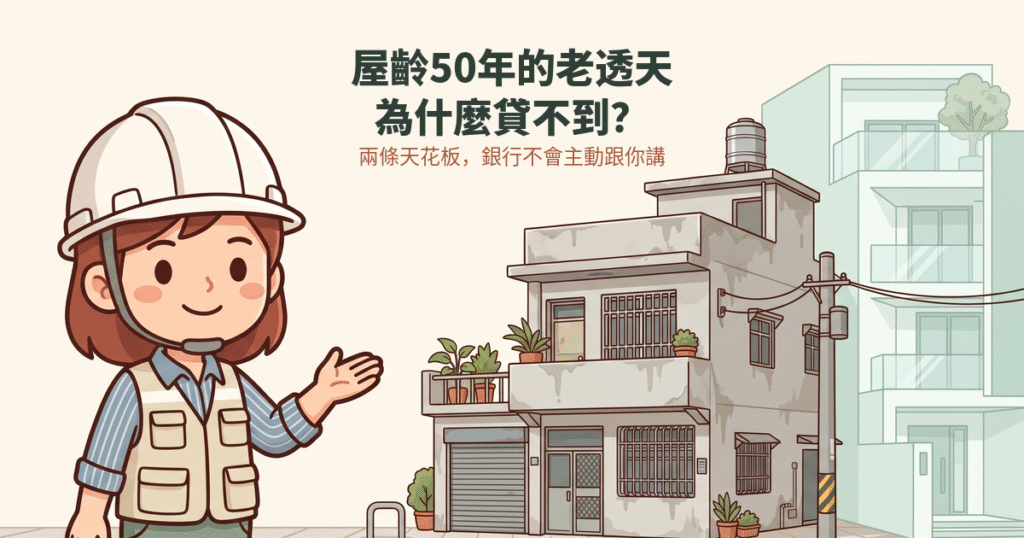 屋齡50年老透天貸款的兩條天花板：年限加屋齡50年、年限加年齡75年